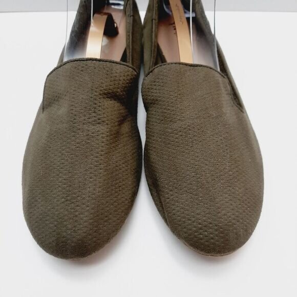 FIONI Pointy Toe Slip-On Smoking Loafer Flats Shoes Olive Green Sz 11 - Picture 6 of 14